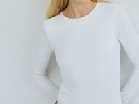 Боди с длинным рукавом, Бежевый