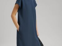 Трикотажное платье со льном