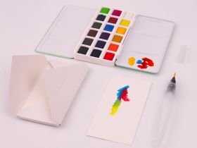 Набор акварели HIMI 18 цветов, подарочный, розовый