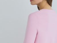 Вязаный кардиган с фигурными пуговицами, Розовый