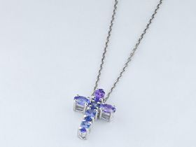 Подвеска из серебра с танзанитами э0608пд07195710
