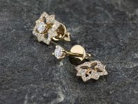 Пусеты из красного золота с бриллиантами э0201пс08188100