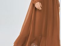 Платье с воланами и завязками, Оранжевый