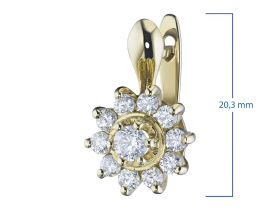 Серьги из желтого золота с бриллиантами э0301сг04202940