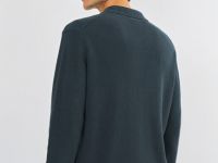 Вязаное поло с длинным рукавом, Зеленый