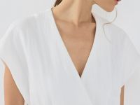 Жилет на запах с поясом, Белый