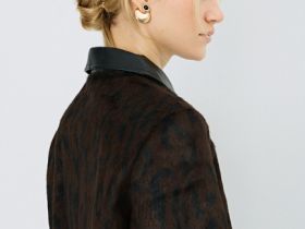 Куртка из искусственной кожи с ворсом, Черный