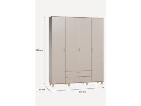 Распашной шкаф Пронто 4-190x240 Латте