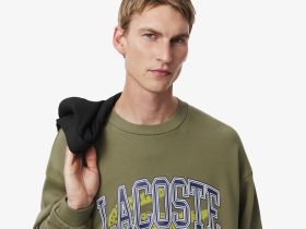 Мужская флисовая толстовка Lacoste свободного кроя