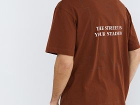 Футболка из хлопка с принтом, Оранжевый