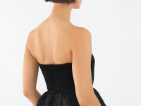 Бархатный топ с баской, Черный