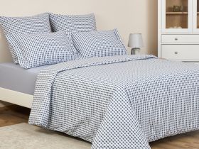 Постельное белье полукомплект Vichy, серо-голубое