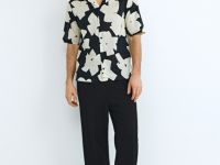 Рубашка из хлопка с принтом, Бежевый