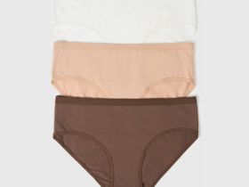 Классические трусы со средней посадкой, 3 шт., Бежевый