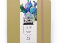 Скетчбук для акварели Малевичъ Waterfall "Nature" мелкая фактура,19х19 см 20 л 200 г, бордовый