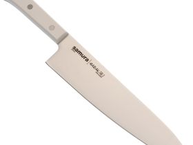 Нож кухонный Шеф Samura "HARAKIRI" (SHR-0085W) 208 мм, сталь AUS-8, рукоять ABS пластик, белый