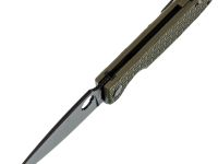 Складной нож Daggerr Piranha olive BW DL, сталь 8Cr14MoV, рукоять FRN