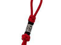 Темляк для складного ножа с бусиной "Obereg", R/B, красный
