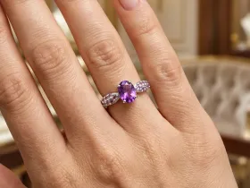 Кольцо из серебра с аметистами э0607кц01260382