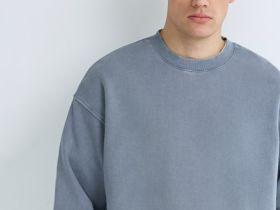 Свитшот с эффектом стирки, Синий