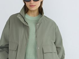 Лёгкая куртка с воротником-стойкой, Желтый