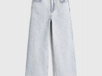 Широкие джинсы для девочек, Серый