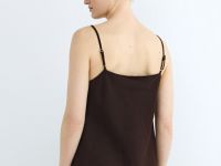 Топ изо льна на бретелях, Коричневый