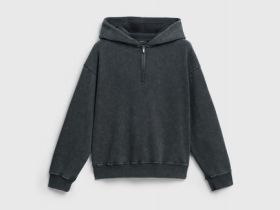 Худи c эффектом стирки, Серый