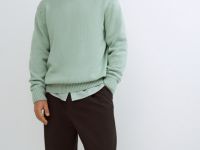 Вязаный джемпер из хлопка, Зеленый