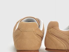 Кроссовки из натуральной кожи, Бежевый