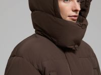 Удлиненный пуховик с натуральным пухом