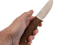 Нож Кроха, сталь M398, рукоять карельская береза