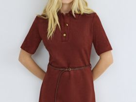 Платье мини из искусственной замши, Оранжевый