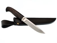 Шкуросъёмный нож Финка, сталь N690, рукоять карельская береза