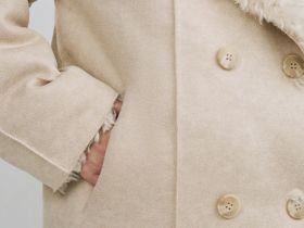 Дублёнка из искусственной замши и меха, Бежевый