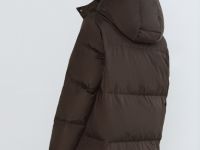 Пуховик с натуральным утеплителем, Коричневый
