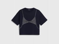 Футболка с цепью для девочек, Черный