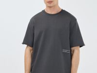 Футболка с текстовым принтом, Серый