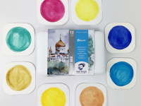 Набор акварели Talens Van Gogh "Москва" 12 цв кювета + кисть пластиковый короб