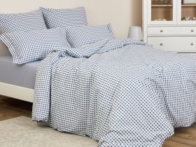 Постельное белье полукомплект Vichy, серо-голубое