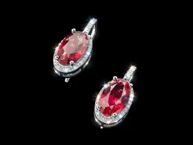 Серьги из белого золота с рубинами э4780сг07250377_white