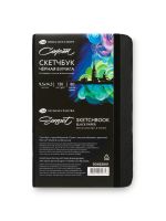 Скетчбук "Сонет" 9х14,5 см 80 л 150 г, с черной бумагой, жесткая обложка с резинкой