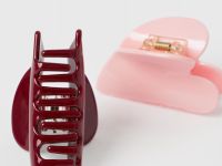 Заколка-краб в форме сердца для волос, 2 шт., Мультицвет