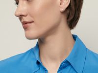 Блузка свободного кроя с коротким рукавом