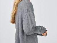 Джемпер с воротником-стойкой, Серый