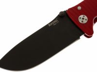 Нож складной LionSteel SR1A RB RED, сталь D2 Black Finish, рукоять алюминий (Solid®), красный