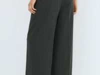 Широкие брюки с асимметричной деталью, Серый