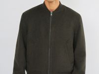 Бомбер из пальтовой ткани, Коричневый