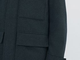 Утеплённое пальто на молнии, Серый