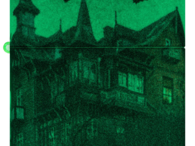 Зажигалка ZIPPO Horror House с покрытием 540 Matte, латунь/сталь, белая, 38x13x57 мм